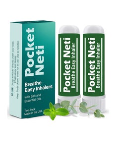 بيسيك فيجور جهاز استنشاق الروائح العلاجية بملح الهيمالايا من Pocket Neti Breathe Easy، عبوتين مع الزيوت العطرية  - Image 1