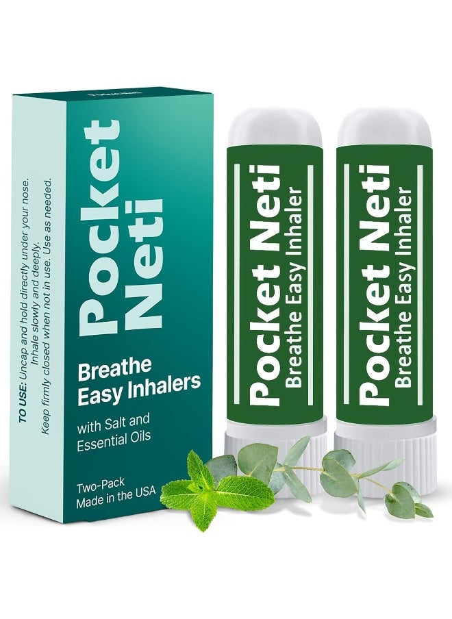 Basic Vigor Basic Vigor Pocket Neti Breathe Easy Himalayan Salt Aromatherapy Inhaler 2 Pack with Essential Oils  - Image 1
