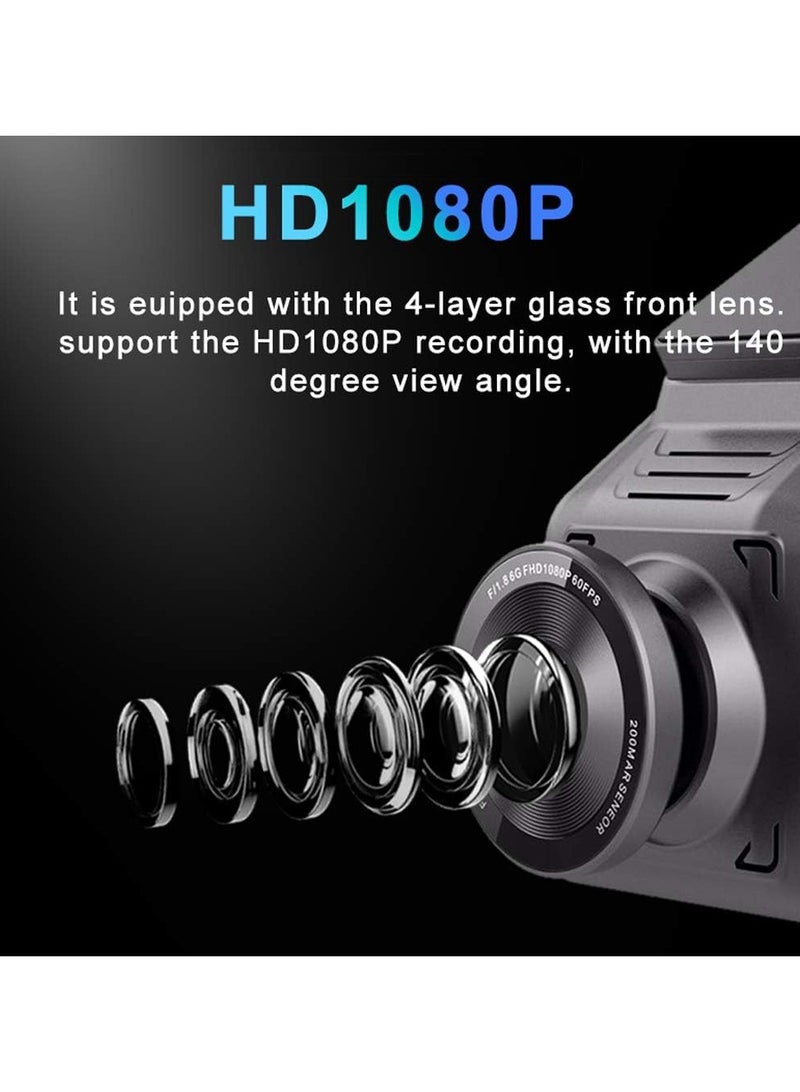 WINCA K18 Hidden 4G WiFi Car Dash Cam DVR with 2.0 LCD Screen GPS Camera Recorder 1080P Dual Lens Front and Rear WDR with GPS Log Track Playback Night Vision 24Hrs Remote Monitor - Image 4
