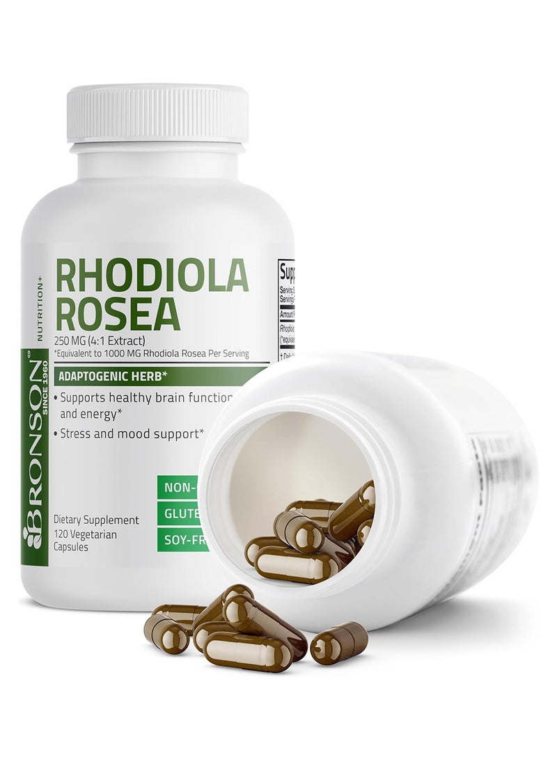 برونسون رهوديولا الوردية 1000 ملغ مكمل عشبي متكيف لإجهاد الدماغ ودعم الحالة المزاجية Nongmo 120 كبسولة نباتية - Image 5