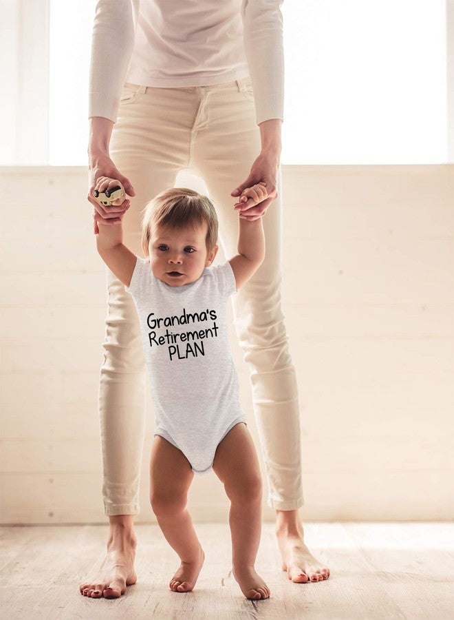 CBTwear Grandma’s Retirement Plan - Baby Clothes - Funny Newborn Bodysuit Outfits for Boys and Girls (12 Months, Heather Grey) - Image 3