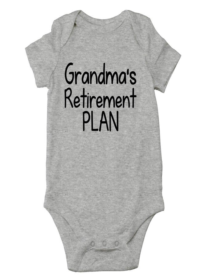 CBTwear Grandma’s Retirement Plan - Baby Clothes - Funny Newborn Bodysuit Outfits for Boys and Girls (12 Months, Heather Grey) - Image 1