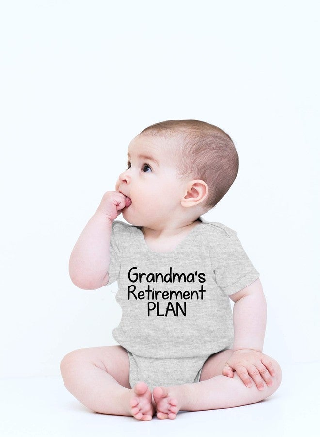 CBTwear Grandma’s Retirement Plan - Baby Clothes - Funny Newborn Bodysuit Outfits for Boys and Girls (12 Months, Heather Grey) - Image 2