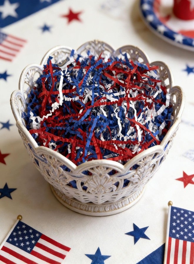 ZEBMOON 2 LB Red White Blue Crinkle Cut Paper Shred Filler Great for Gift Wrapping, Basket Filling, Birthday, Wedding, Independence Day, 4 of July Party Decorations Filling Supplies - Image 4