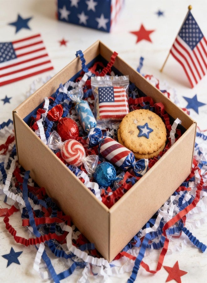 ZEBMOON 2 LB Red White Blue Crinkle Cut Paper Shred Filler Great for Gift Wrapping, Basket Filling, Birthday, Wedding, Independence Day, 4 of July Party Decorations Filling Supplies - Image 3