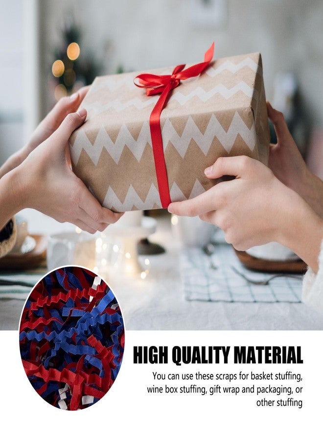 ZEBMOON 2 LB Red White Blue Crinkle Cut Paper Shred Filler Great for Gift Wrapping, Basket Filling, Birthday, Wedding, Independence Day, 4 of July Party Decorations Filling Supplies - Image 2