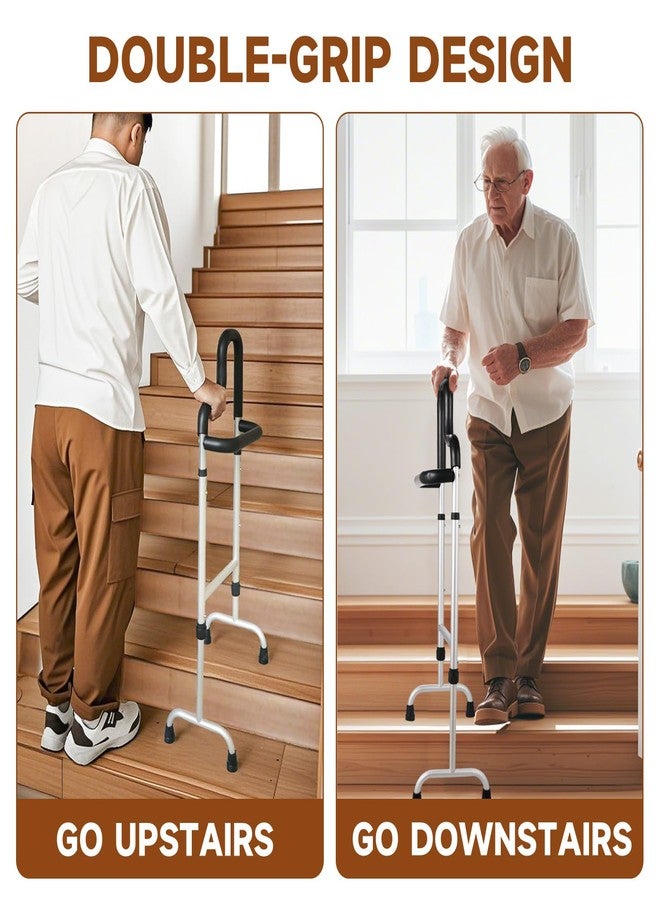 Baithem Stair Climbing Assist Cane for Elderly Seniors, Height Adjustable Stability Walking Cane with Dual Grips & Crossbar Handle, Mobility Aid for Knee Hip Pain & Weak Legs - Image 3