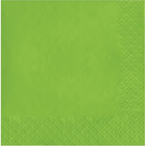 Creative Converting Touch of Color 2-Ply 50 Count Paper Lunch Napkins, Fresh Lime - 663123B - Image 1