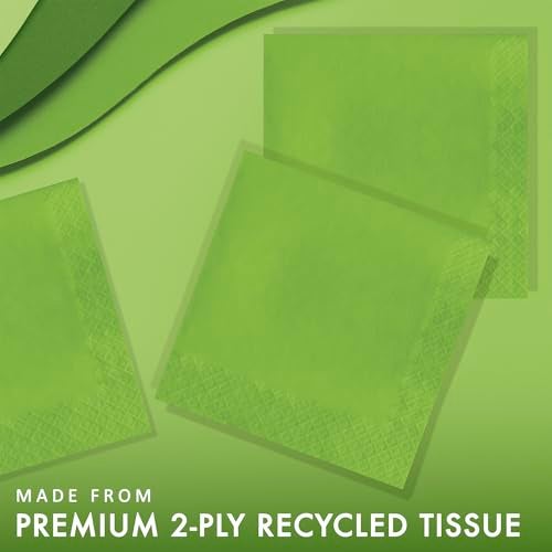 Creative Converting Touch of Color 2-Ply 50 Count Paper Lunch Napkins, Fresh Lime - 663123B - Image 2