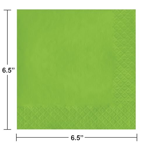 Creative Converting Touch of Color 2-Ply 50 Count Paper Lunch Napkins, Fresh Lime - 663123B - Image 3