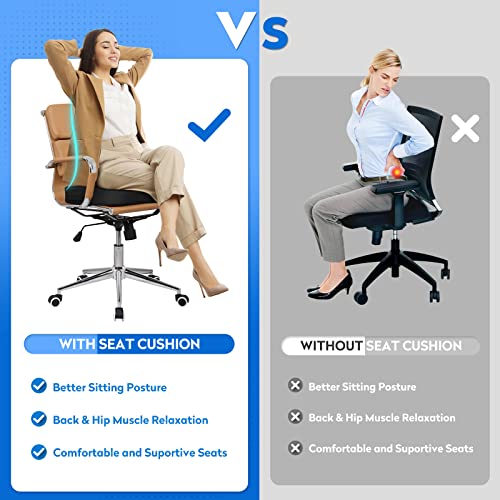 CushZone Seat Cushion, Memory Foam Cushion for Office Chair, Car Seat, Airplane, Chair Pad for Postpartum Pregnancy, Sciatica Tailbone Back Pain Relief for Long Sitting Workers, Car Drivers, Black - Image 4
