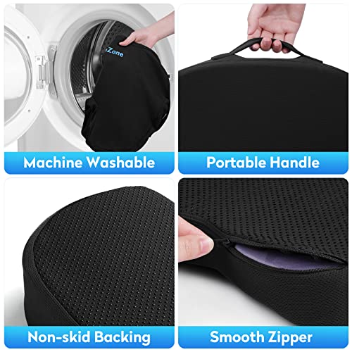 CushZone Seat Cushion, Memory Foam Cushion for Office Chair, Car Seat, Airplane, Chair Pad for Postpartum Pregnancy, Sciatica Tailbone Back Pain Relief for Long Sitting Workers, Car Drivers, Black - Image 5