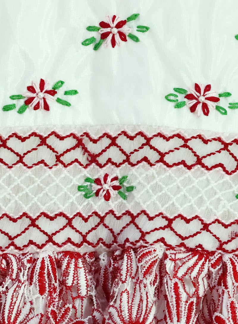 كيدابهو فستان أطفال سموكيد للبنات - إشعاع عباد الشمس الأحمر - Image 3