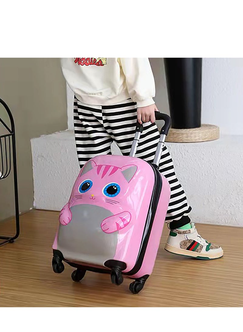 18" Carry-On Kids Suitcase, 3D Hard Case Travel Luggage with Spinner Wheels, Animal Cartoon Pattern Luggage for Boys, Girls, and Children (Giraffe)  - Image 1