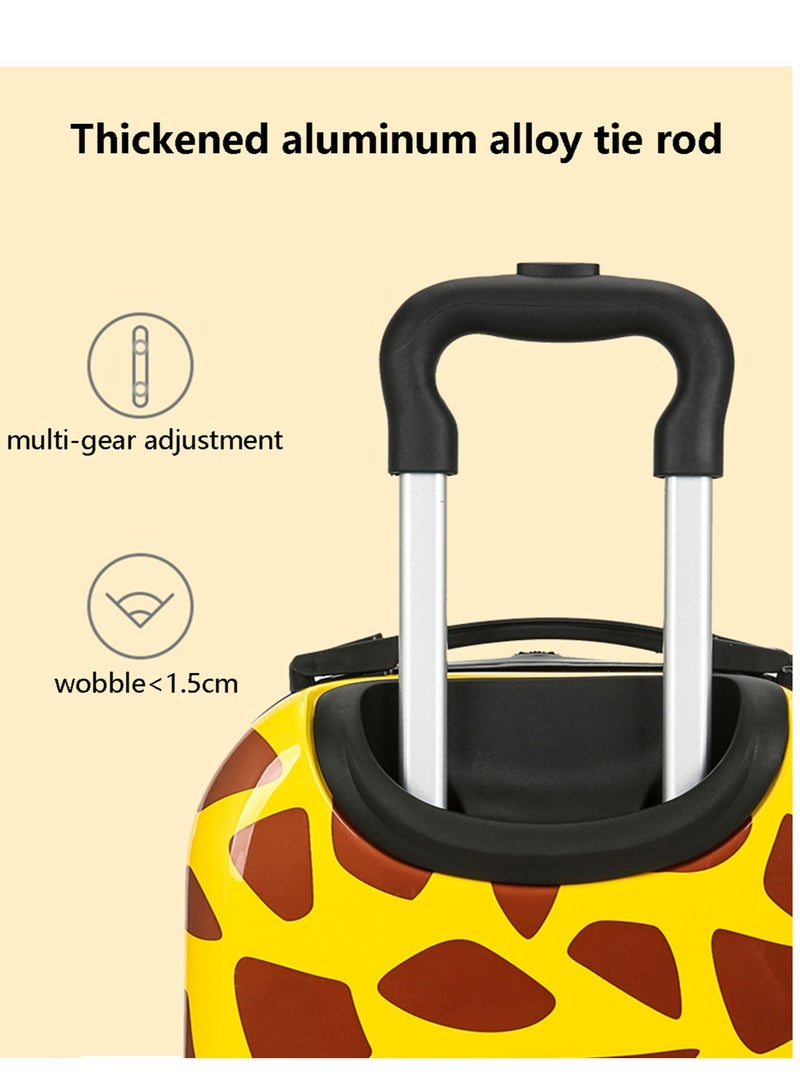 18" Carry-On Kids Suitcase, 3D Hard Case Travel Luggage with Spinner Wheels, Animal Cartoon Pattern Luggage for Boys, Girls, and Children (Giraffe)  - Image 4
