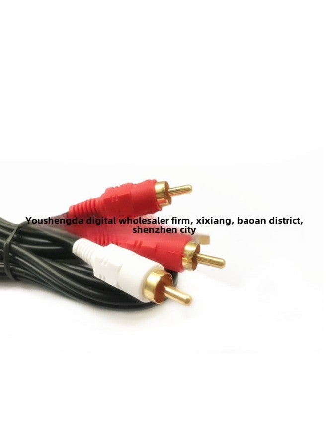1.5 M AV Line Audio Line Double Lotus 2 To 2 Lotus Head Audio Line TV Audio Amplifier Wholesale-Color:Gold Plated Head 4 Head (+ Packing)-Length:1.5 Meters From 1000  - Image 2