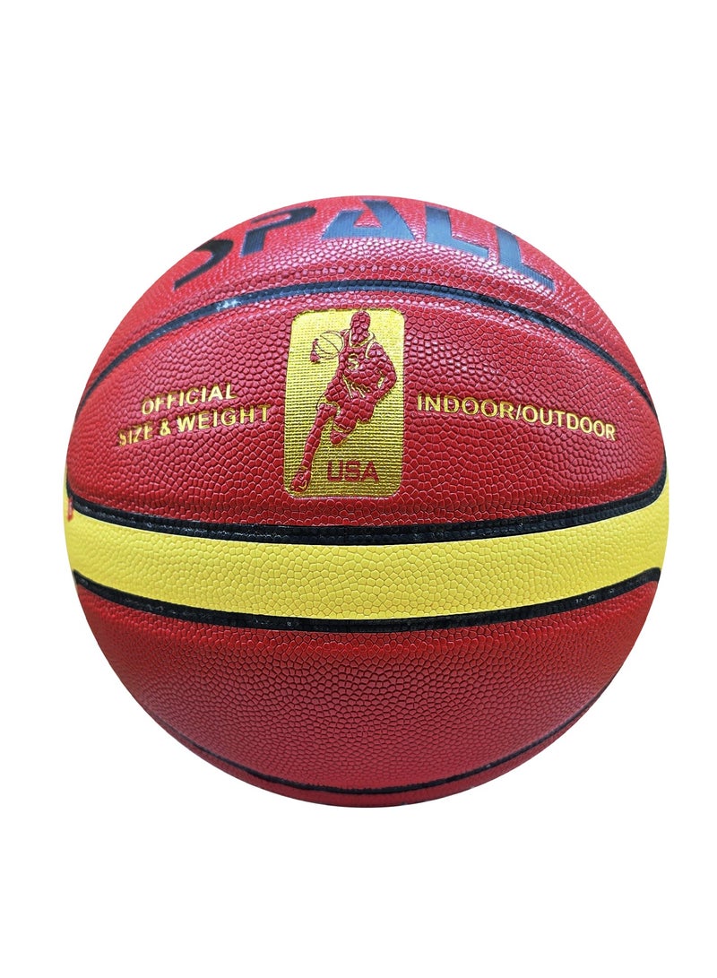 Spall Basketball Size 7 Indoor/Outdoor Official Regulation Size Streetball Rubber Basketball Deep Channel Construction Made For Unisex Men And Women Youth And Adult For Professional Training And Games - Image 3