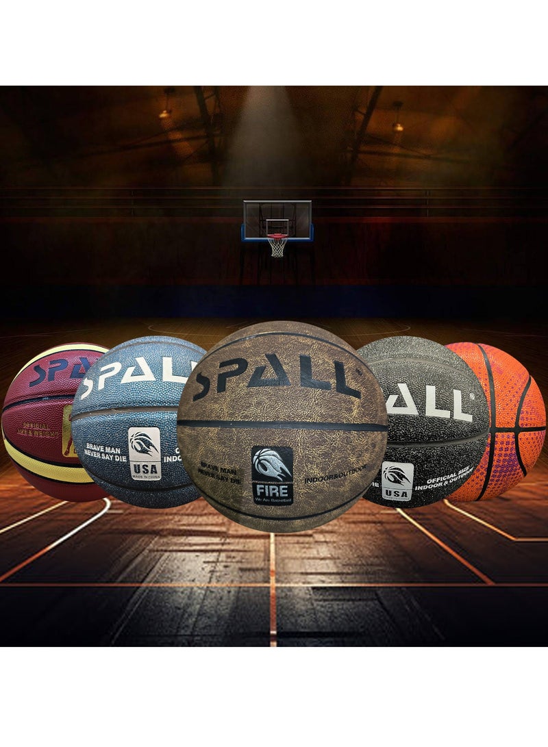 Spall Basketball Size 7 Indoor/Outdoor Official Regulation Size Streetball Rubber Basketball Deep Channel Construction Made For Unisex Men And Women Youth And Adult For Professional Training And Games - Image 5