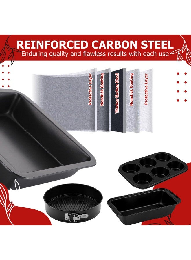 Casa Azul 4-in-1 Non-Stick Baking Set | Includes Muffin Tray, Square Baking Tray, Bread Mould, Round Cake Mould - BPA Free Carbon Steel Bread pan, Microwave & OTG Oven Safe Cake Moulds for Baking - Image 5