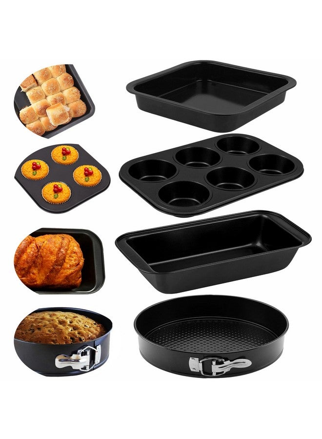Casa Azul 4-in-1 Non-Stick Baking Set | Includes Muffin Tray, Square Baking Tray, Bread Mould, Round Cake Mould - BPA Free Carbon Steel Bread pan, Microwave & OTG Oven Safe Cake Moulds for Baking - Image 1