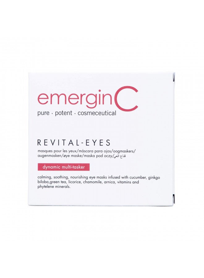 EmerginC emerginC Revital-Eyes Mask - Soothing Gauze Eye Pads with Cucumber + Ginkgo to Help the Appearance of Puffy Eyes + Dark Under-Eye Circles - Refrigerate for Cooling Sensation (5 Sets of 2)  - Image 1