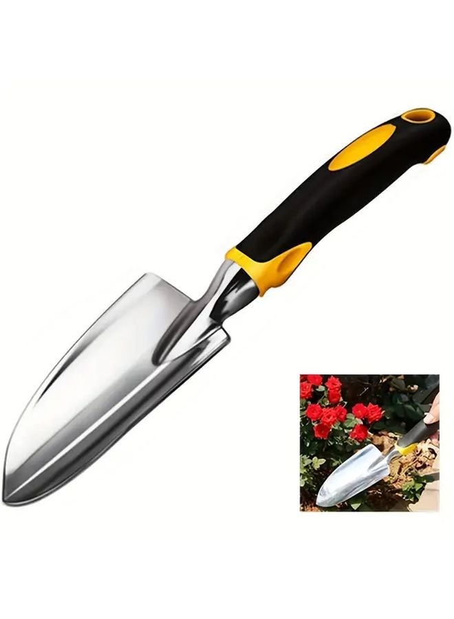 مجرفة حديقة ثقيلة سوداء وصفراء بمقبض غير قابل للانزلاق للحفر والزراعة - Image 3