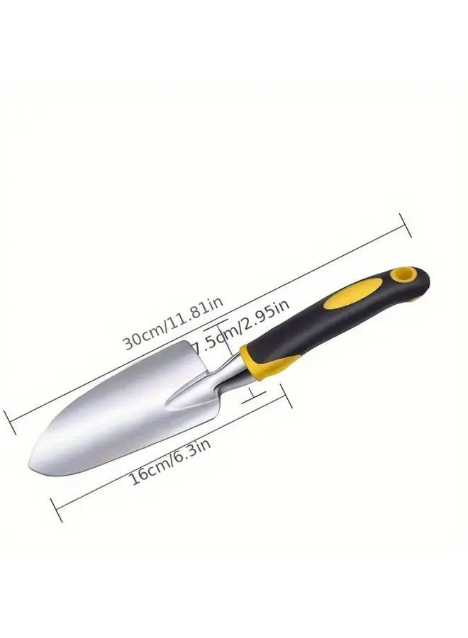 مجرفة حديقة ثقيلة سوداء وصفراء بمقبض غير قابل للانزلاق للحفر والزراعة - Image 5