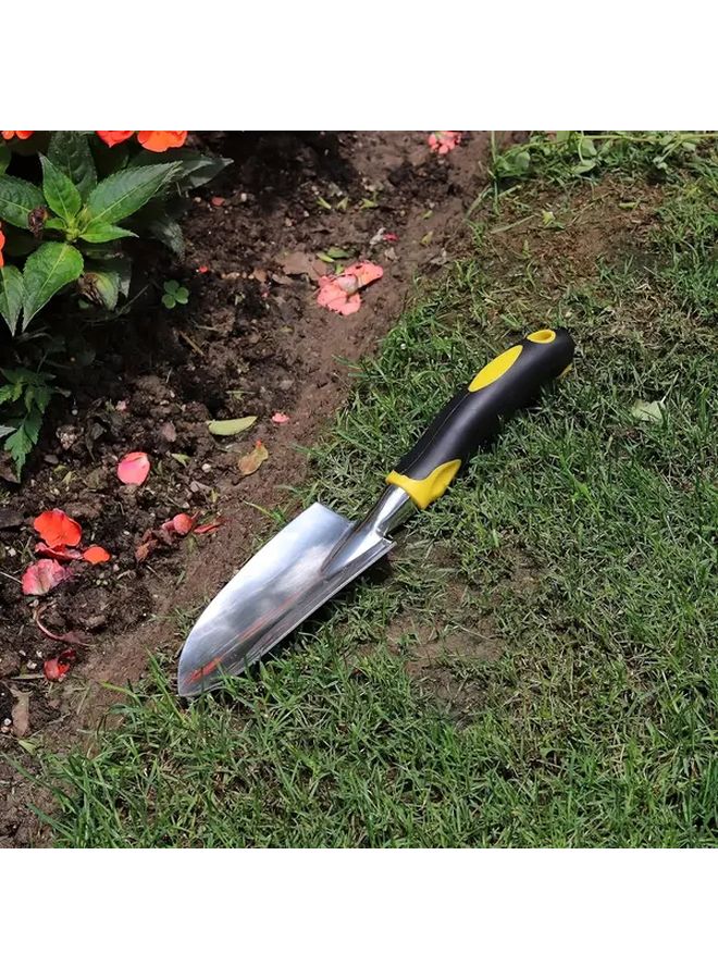 مجرفة حديقة ثقيلة سوداء وصفراء بمقبض غير قابل للانزلاق للحفر والزراعة - Image 2