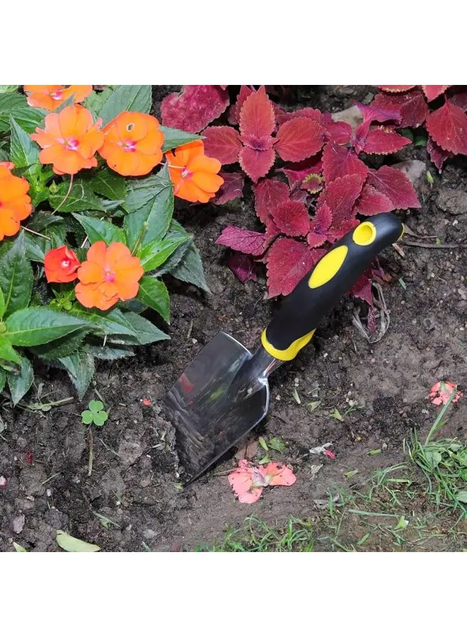 مجرفة حديقة ثقيلة سوداء وصفراء بمقبض غير قابل للانزلاق للحفر والزراعة - Image 1