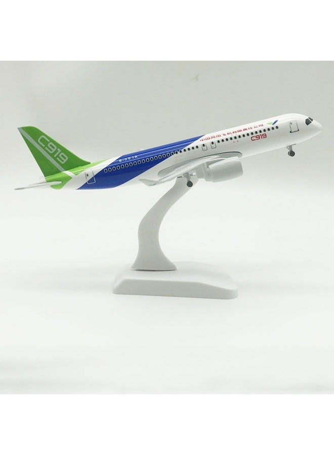 20cm سبيكة طائرة منضدية عرض نموذج 1: 200 مقياس الصين C919 طائرة نموذج زخرفة لعبة الأثاث الديكور مجموعة الهدايا - Image 1