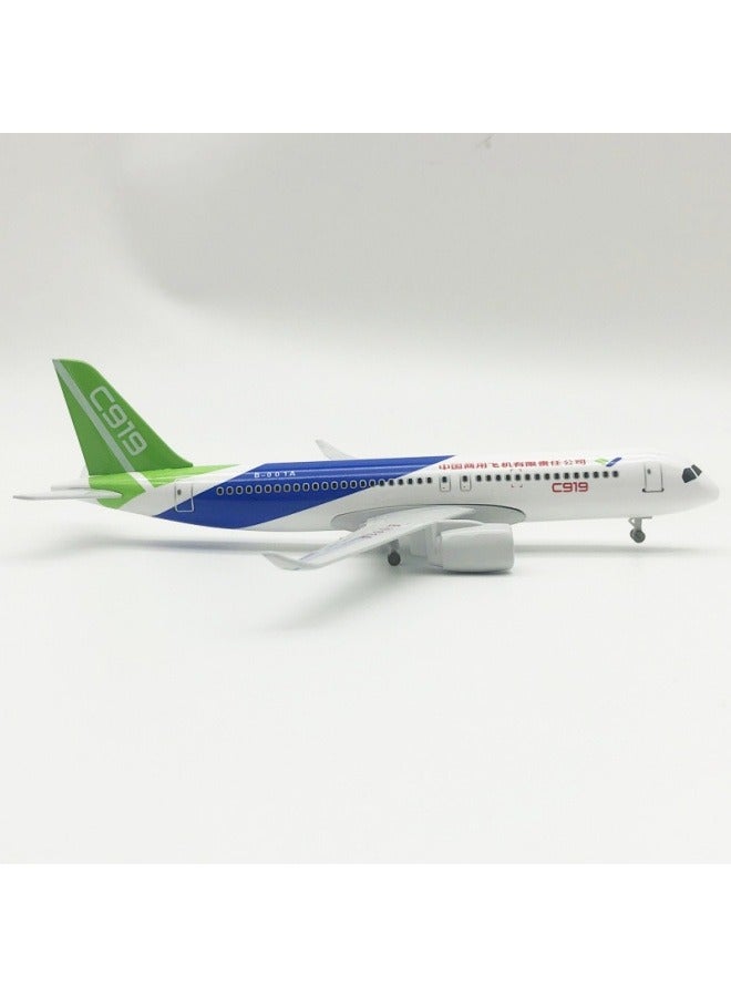 20cm سبيكة طائرة منضدية عرض نموذج 1: 200 مقياس الصين C919 طائرة نموذج زخرفة لعبة الأثاث الديكور مجموعة الهدايا - Image 2