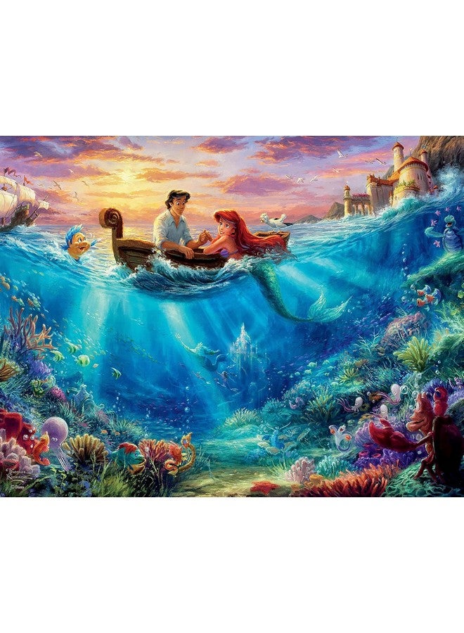 Ceaco - 4 in 1 Multipack - Thomas Kinkade - Disney Dreams Collection - Cinderella, The Lion King, Mickey and Minnie, & The Little Mermaid - (4) 500 Piece Jigsaw Puzzles , Blue - Image 5