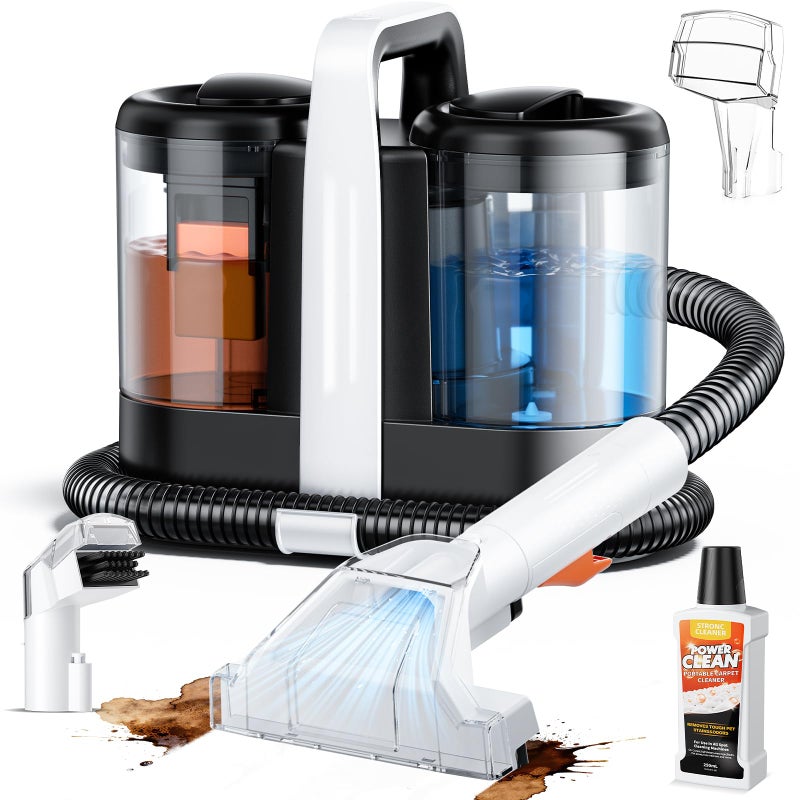 EYEFEAT Carpet & Upholstery Spot Cleaner, High-Power 18KPa Suction Shampooer for Pet Stains, Furniture, Couch, Stairs & Auto Interiors, Portable Design with Dual Brush Tools and Large Water Tanks - Image 1
