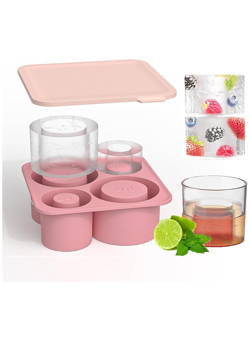 NNEWVANTE Ice Cube Tray for Stanley Cup, Silicone Ice Cube Maker with Lid, Silicone Ice Cube Mould, Ice Cube Tray with Lid for Chilling Cocktails, Whiskey, Drinks, Coffee, Ice Drinks, Juice (Pink)  - Image 5