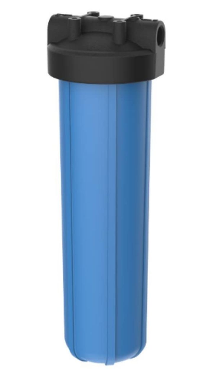 PENTAIR 150234 BIG BLUE FILTER HOUSING 1 NPT 20 WHOLE HOUSE HEAVY DUTY WATER FILTER HOUSING WITH HIGHFLOW POLYPROPYLENE HFPP CAP 20INCH BLACKBLUE