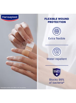 Fabric Wound Plasters Extra Flexible Dressing Water Repellent Plaster Ideal For Finger And Joints Blocks 99% Of Bacteria Assorted 20 Strips