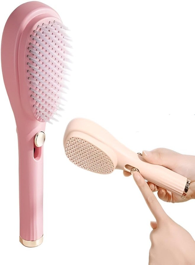 POPAXY Self-Cleaning Hair Brush with Scalp Massage - 2-in-1 Anti-Static Detangling Comb for Men & Women, Easy Clean Push Button Hair Brush for Thick, Curly, Wet, or Dry Hair - Image 1