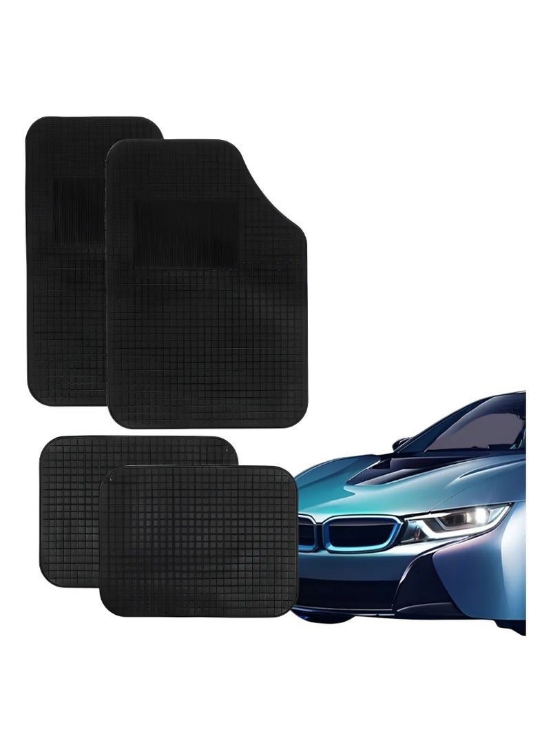 Green Tiger Universal Car Floor Mat - 4 Pieces, Waterproof All-Season Heavy Duty Foot Pads, Black - Image 1