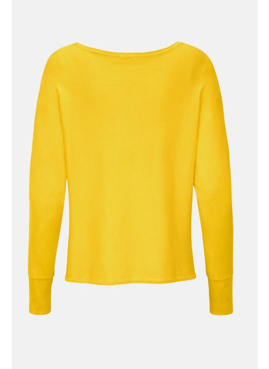 Tchibo - Women Boat Neck Long Sleeve Knit Top, Yellow - Image 1