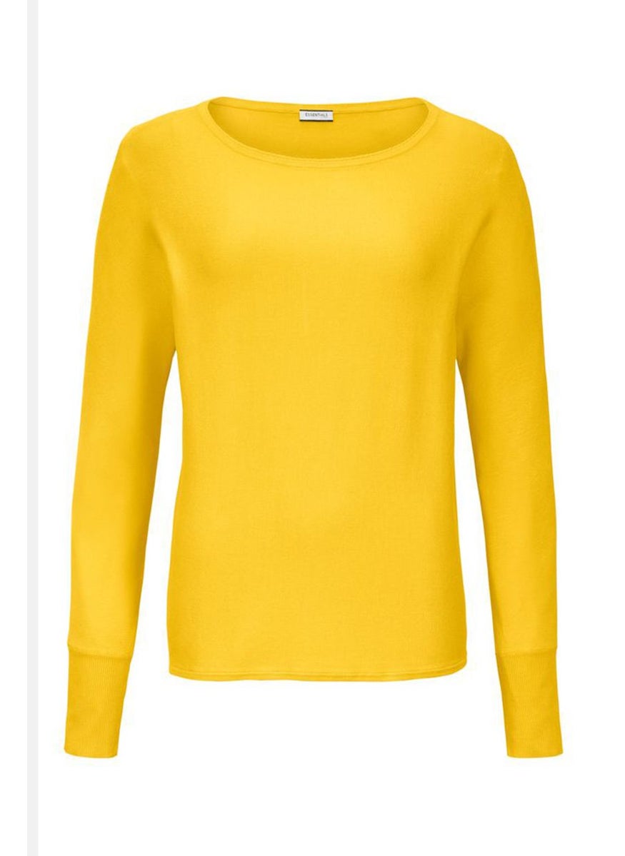 Tchibo - Women Boat Neck Long Sleeve Knit Top, Yellow - Image 1