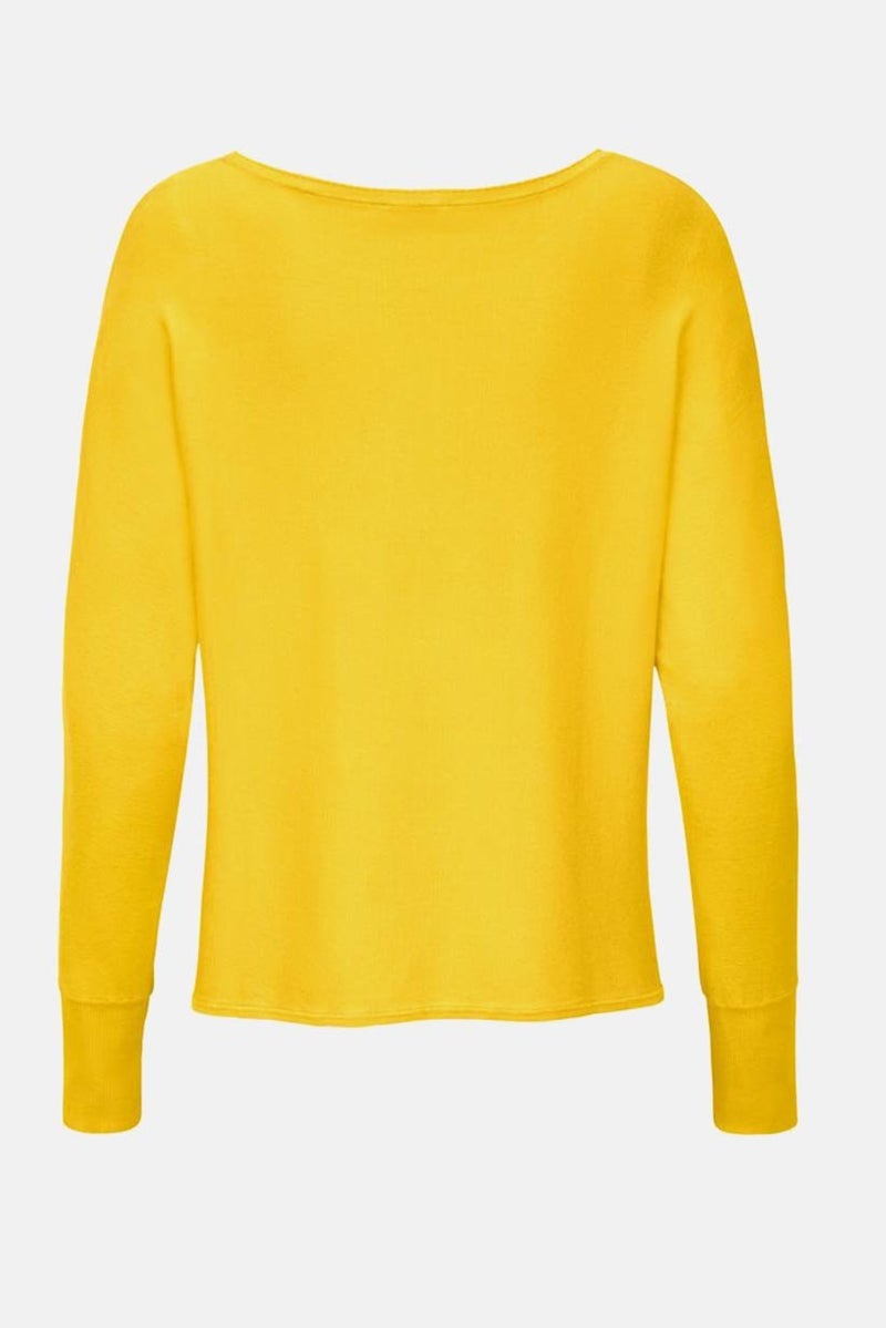 Tchibo Women Boat Neck Long Sleeve Knit Top, Yellow - Image 2