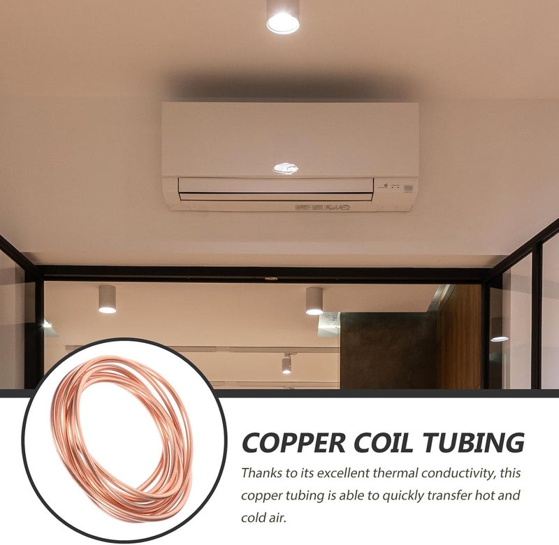 Healeved Copper Refrigeration Tubing Coil 2m 4x0.5mm Soft Thin-wall Pure Copper Tube for Air Conditioner and Refrigerator Hvac Industrial Use - Image 2