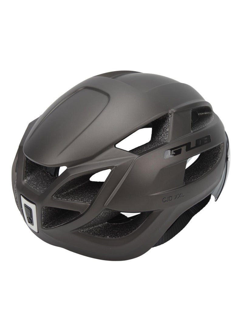 جي يو بي خوذة دراجة هوائية GUB XXL مزودة بضوء LED قابل للشحن وعدسة مغناطيسية قابلة للإزالة – خفيفة الوزن ومناسبة للطريق والمغامرات تيتانيوم - Image 2