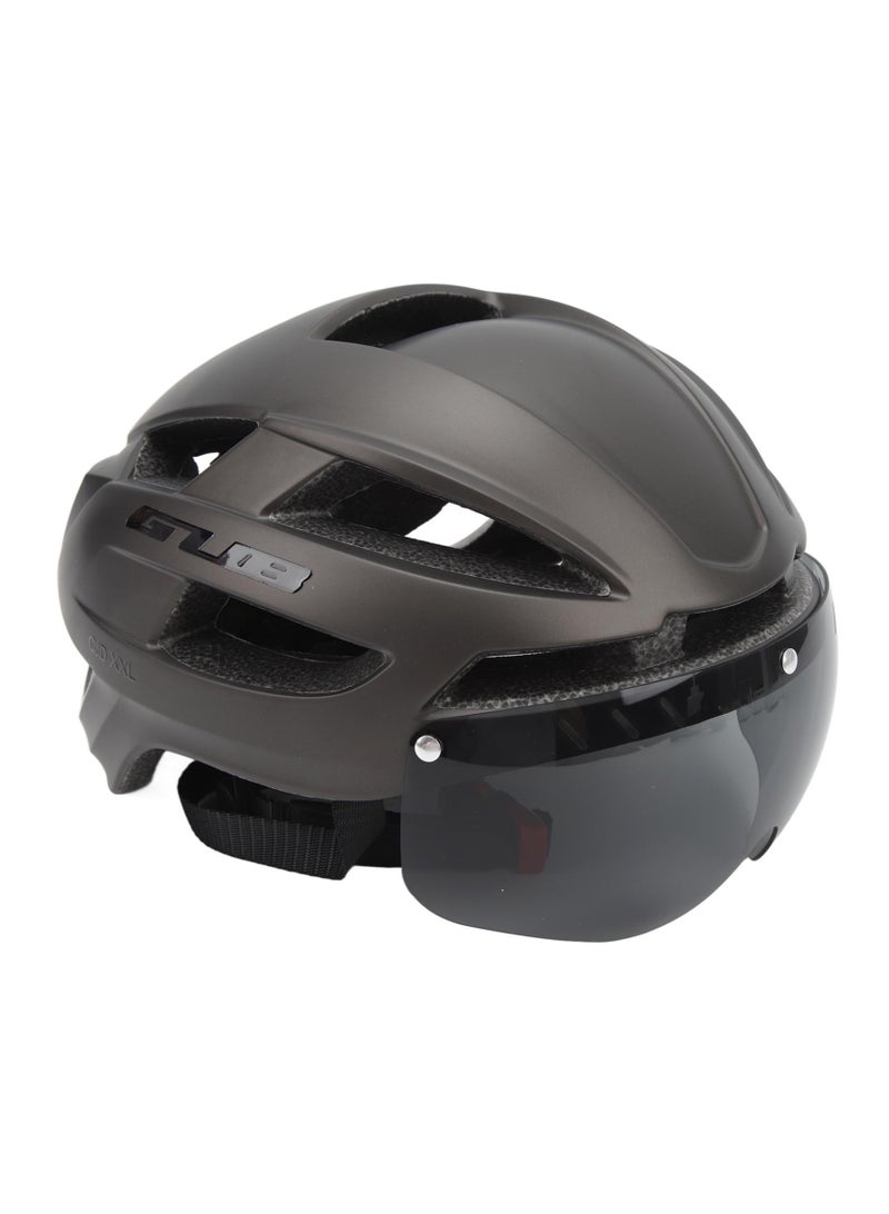 جي يو بي خوذة دراجة هوائية GUB XXL مزودة بضوء LED قابل للشحن وعدسة مغناطيسية قابلة للإزالة – خفيفة الوزن ومناسبة للطريق والمغامرات تيتانيوم - Image 4