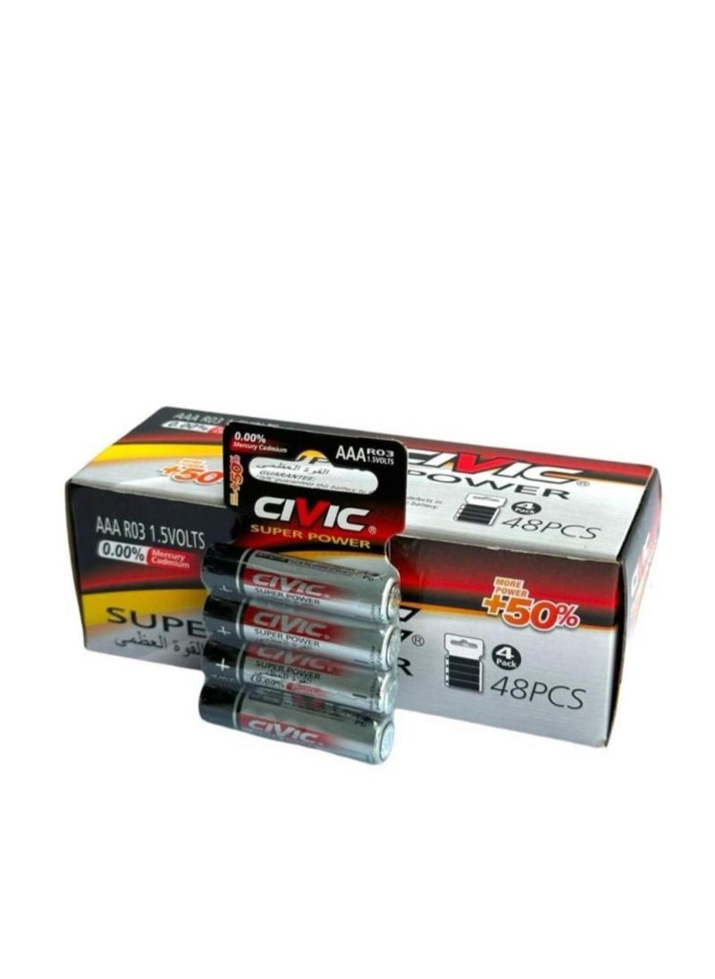 Civic batteries, size AAA, 48 pieces  - Image 1