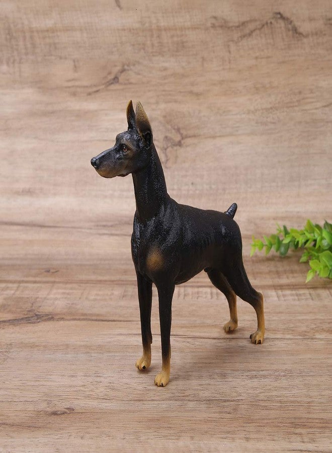 Zerodis Black Doberman Figurine,Simulation Miniature Solid Noble Hound Actions Model Toy Decorative Collection Dog Lovers - Image 2