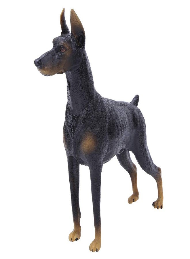 Zerodis Black Doberman Figurine,Simulation Miniature Solid Noble Hound Actions Model Toy Decorative Collection Dog Lovers - Image 1