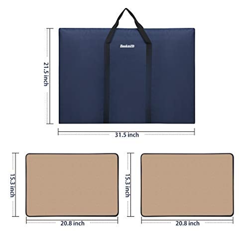 Becko US Jigsaw Puzzle Board with Trays Cover Portable Case for Puzzles Storage Saver NonSlip Surface for Up to 1000 Pieces Dark Blue Khaki - Image 5