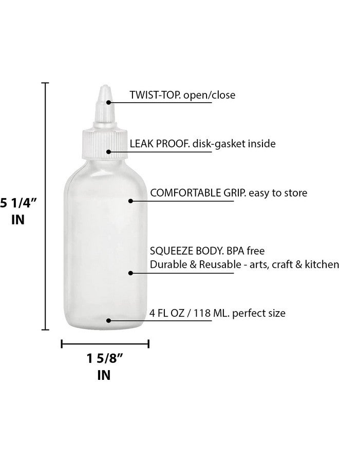 BRIGHTFROM Twist Top Applicator Bottles, Squeeze 4 Oz Empty Plastic Bottles, Refillable, Open/Close Nozzle - Leak Proof, Multi Purpose - 3 Pack - Image 2