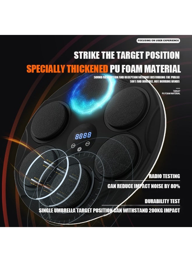 BlueFire Home Fitness Intelligent Training Music Boxing Wall Target Trainer – Bluetooth Smart Boxing Machine with Built-in Music Rhythm, USB Charging, LED Display, and PU Foam Shock Absorption – Musical Boxing Pro for Cardio, Stress Relief & Reflex Training – 2000mAh Battery, 10W Power, Multi-Function Interactive Boxing Target - Image 2